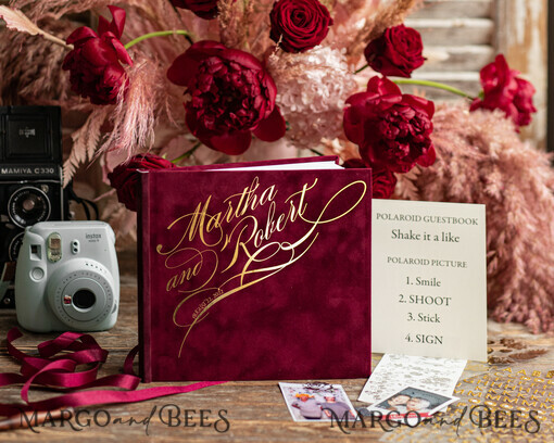 WEDDING GUEST BOOKS Velvet Instax Guestbook Luxury Instax velvet Wedding GuestBook Gold, Large Instant Wedding Guest Book, Polaroid velvet Guestbook Olive tuscany wedding