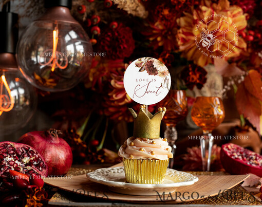 TEMPLETT wedding stationery Fall Terracotta Round Favor Tag Template, Maroon Cupcake Tag Template, Editable Thank You Tag, Printable Wedding Gift Tags, Party Tags, Fal1