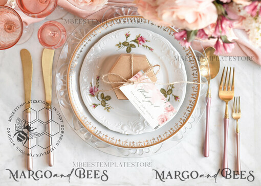 TEMPLETT wedding stationery Floral Favor Tag Template, Greenery  Favor Tag Template, Editable Thank You Tag, Printable Wedding Gift Tags, Party Tags, WRom1