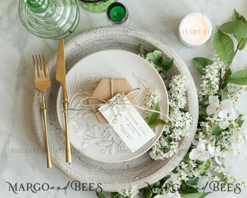 TEMPLETT wedding stationery Sage Green Favor Tag Template, Elegant Favor Tag Template, Editable Thank You Tag, Printable Wedding Gift Tags, Party Tags, WSpr1