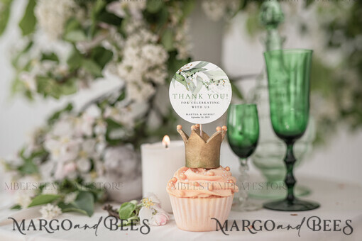 TEMPLETT wedding stationery Sage Green Round Favor Tag Template, Greenery Round Favor Tag Template, Editable Thank You Tag, Printable Wedding Gift Tags, Party Shower Tags, WSpr1