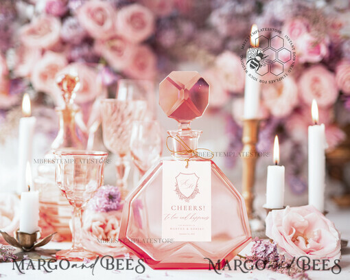 TEMPLETT wedding stationery Elegant wine label wedding template, wine label weddings editable, Instant download Modern wine label weddings, Garden wine label wedding  Printable, WRoses8