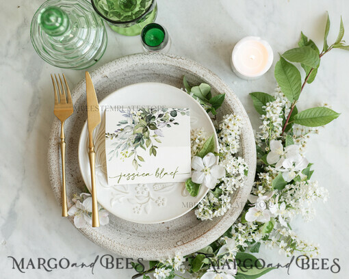 TEMPLETT wedding stationery Sage Green escort card template, TENTED Place Cards editable, Instant download place cards Garden  Printable, WGreen4