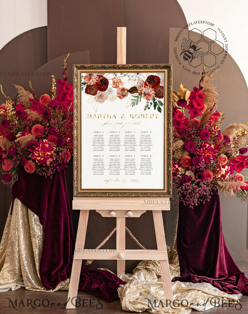 TEMPLETT Hochzeitszeichen Hochzeits-Sitzplan-Vorlage, druckbare Sitzplan-Hochzeit, Chart-Schild, im Tisch, bearbeitbar, Plakat, Templett Sofort-Download, Chart-Tafel, Tisch-Sitzplan, Sitzplan, Willkommensschild