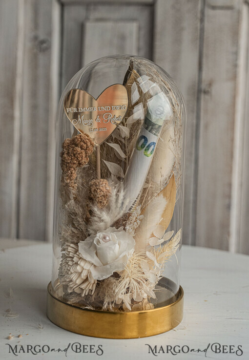 NEWLY WEDS COUPLE GIFTS Geldgeschenk zur Hochzeit Geschenkschachtel für Geld Geldgeschenk zur Hochzeit mit Strauß aus Trockenblumen personalisiert