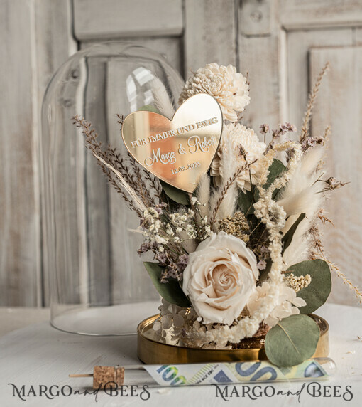 NEWLY WEDS COUPLE GIFTS Geldgeschenk zur Hochzeit Geschenkschachtel für Geld Geldgeschenk zur Hochzeit mit Strauß aus Trockenblumen personalisiert