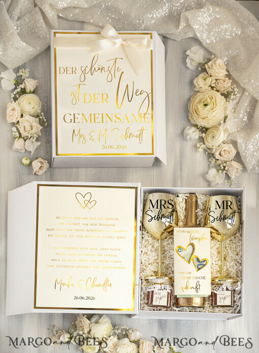 NEWLY WEDS COUPLE GIFTS Geldgeschenk zur Hochzeit Geschenkschachtel für Geld Geldgeschenk zur Hochzeit mit Strauß aus Trockenblumen personalisiert