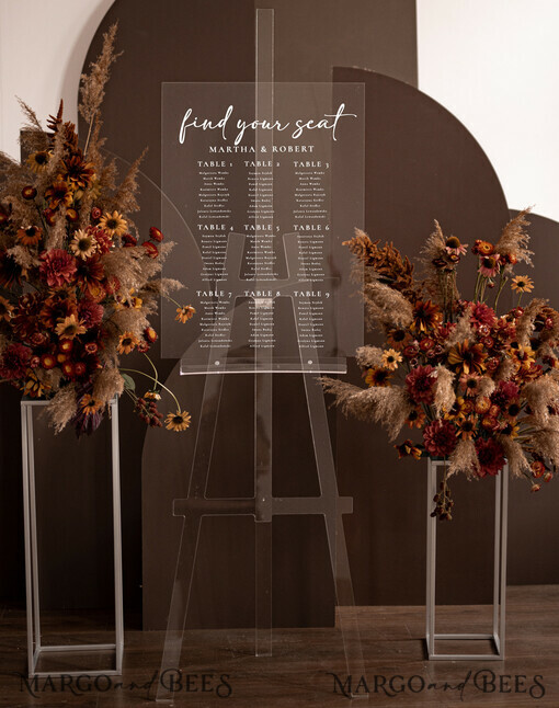 TABLE PLANS AND WEDDING WELCOME SIGNS clear acrylic Acrylic clear transparent Modern clear transparent Seating Chart, 3d Elegant Find Your Seat - Seating Plan Sign , Clear Wedding Table Plan, Wedding Decoration with white letters - Acrylic Clear Reception Signage - Custom Ceremony Sign