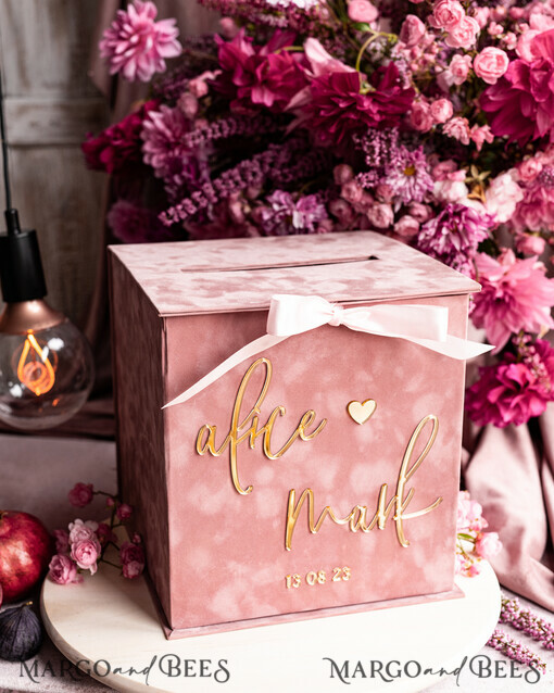  CARD BOXES velvet card boxes Wedding Wishing Well Card Box, Gift Card Box, Velvet blush wedding wishing well  money gift card box, Personalized Wedding Card Box, Luxury Card Box, Wedding Card Box with Lid, Wedding Money Box, Wedding Card Box, BVpx3