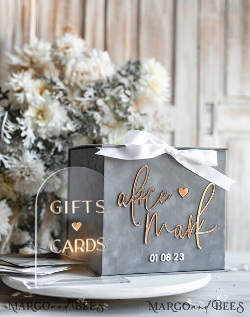  CARD BOXES velvet card boxes Card Box, Wedding Card Box with Lid, Spring Wedding Money Box, Wedding Card Box with slot and cards and gift Arch acrylic sign set