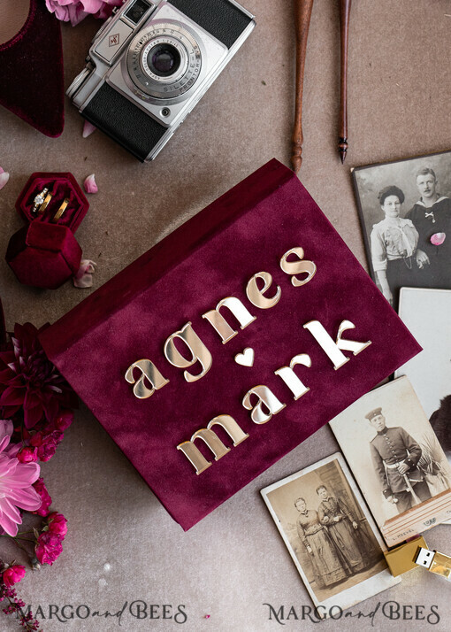 PHOTO ALBUM/ PHOTO BOX  Velvet Foto Box Fotografen Box Burgunder Samt Fotokiste, Kastanienbraune Fotografenbox, Marsala Gold Hochzeitsgedächtniskiste, Gold Spiegel maßgeschneiderte Andenkenschachtel, Fotografengeschenke für Kunden, Hochzeitsbilderverpackung, maßgeschneiderte Fotografie Kupferbox.