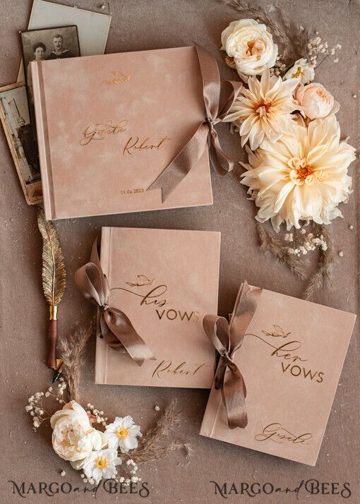 WEDDING GUEST BOOKS Bundle Gustbooks & Vows Set Personalisierte Hochzeitsgäste Buch & maßgeschneiderte Hochzeitsgelübde Set von zwei - Bündel Gästebuch und Gelübde Bücher