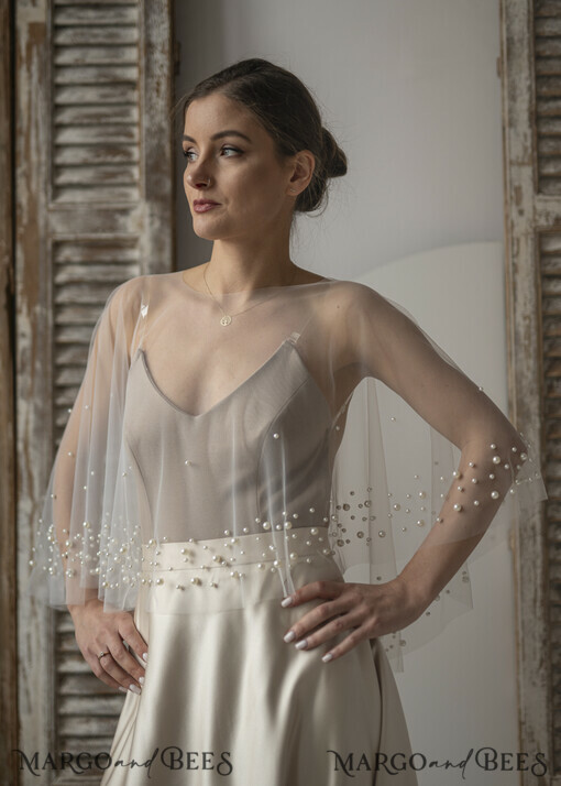 BRIDE bolero, robes, garter LACE WEDDING BOLERO Ivory tulle Wedding bolero, Shrug Women Wedding, Bridal Coverup, Ivory Blouse for Bride, Bridal Tulle Blouse, dress capalet