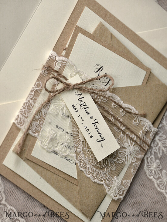 WEDDING INVITATIONS vintage lace/ rustic lace Chic wedding invitations, elegant chic invites 06/laceS/z
