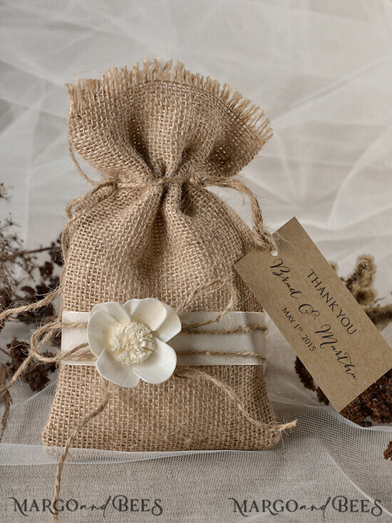 HOCHZEITSGESCHENKE Rustikale Jutesäckchen als Geschenke niedliche Hochzeitsgeschenkekarten, maßgeschneiderte rustikale Jutesäckchen 07/bt/bg