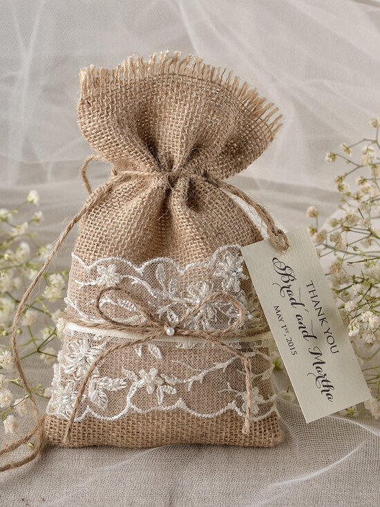 HOCHZEITSGESCHENKE Rustikale Jutesäckchen als Geschenke Hochzeitsgeschenkideen, maßgeschneiderte rustikale Jutesäckchen 13/bp/bg