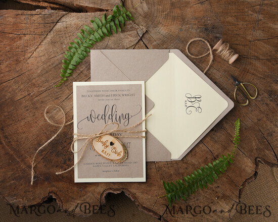 WEDDING INVITATIONS forest / Mountains / woodland theme Stunning wedding invitations, woodland stationery 003/CW/z