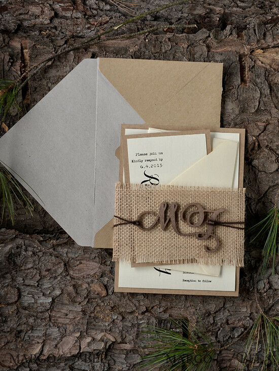 WEDDING INVITATIONS forest / Mountains / woodland theme The wedding invitations card, woodland stationery 36/wood/z
