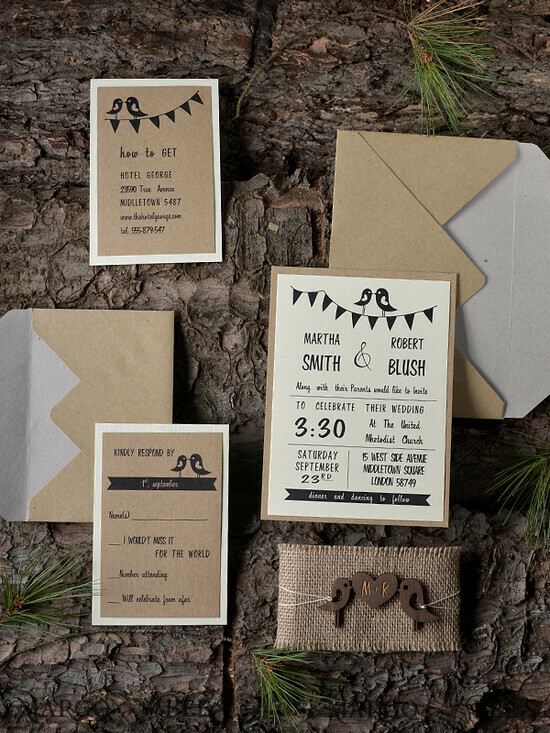 WEDDING INVITATIONS forest / Mountains / woodland theme Wedding invitations custom, forest wooden stationery 37/wood/z