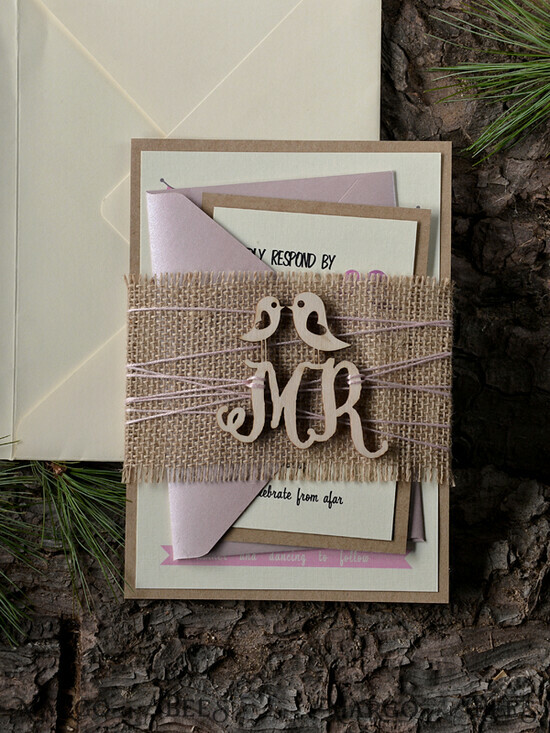 WEDDING INVITATIONS forest / Mountains / woodland theme Custom Wedding invitations, rustic wood stationery 46/wood/z