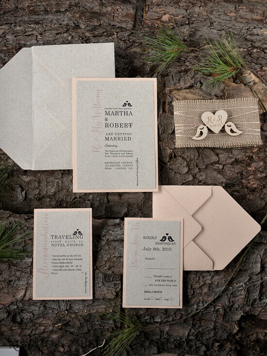 WEDDING INVITATIONS forest / Mountains / woodland theme The wedding invitations card, wooden invites 48/wood/z