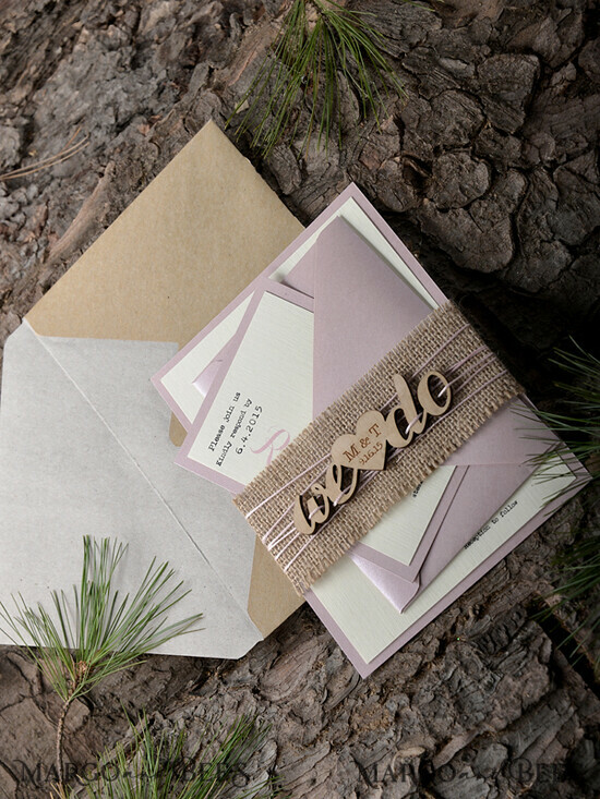 WEDDING INVITATIONS forest / Mountains / woodland theme Personalised Wedding invitations, rustic invites 51/wood/z