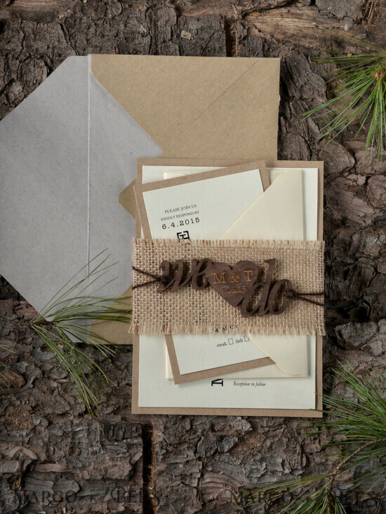 WEDDING INVITATIONS forest / Mountains / woodland theme Wedding invitations suite, woodland stationery 55/wood/z