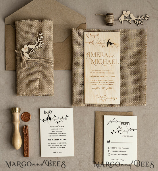 WEDDING INVITATIONS forest / Mountains / woodland theme Stylish wedding invitation, natural rustic stationery 60/Woodcut/z