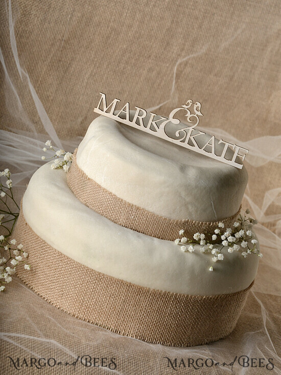 CAKE TOPPER RUSTIC wedding cake topper, wooden 24/RUS/CT