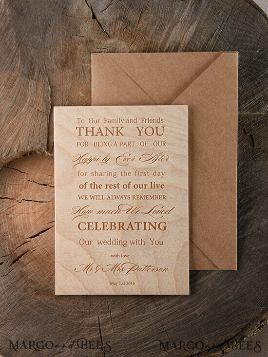 THANK YOU CARDS wood Personalised thank you cards rustic 02/wood/THC