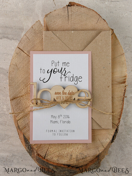 SAVE THE DATES rustic boho magnets Save the date handmade cards, Rustic Heart magnet 003/mg/std