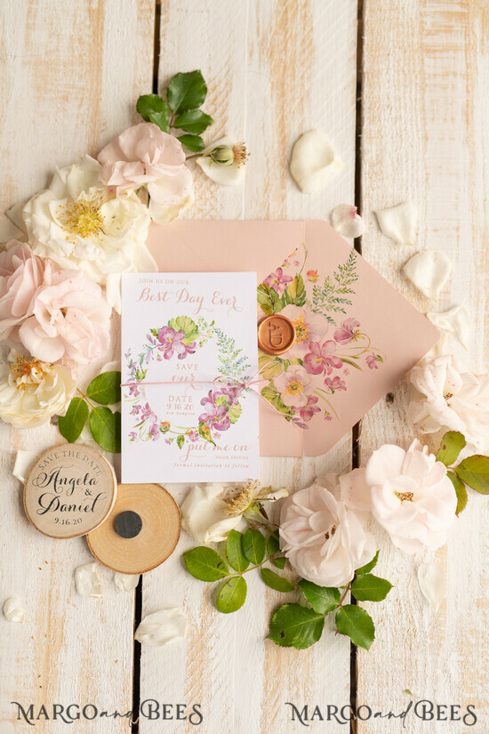 SAVE THE DATES rustic boho magnets Save the Date magnets, Heart magnet 4/peaches/std