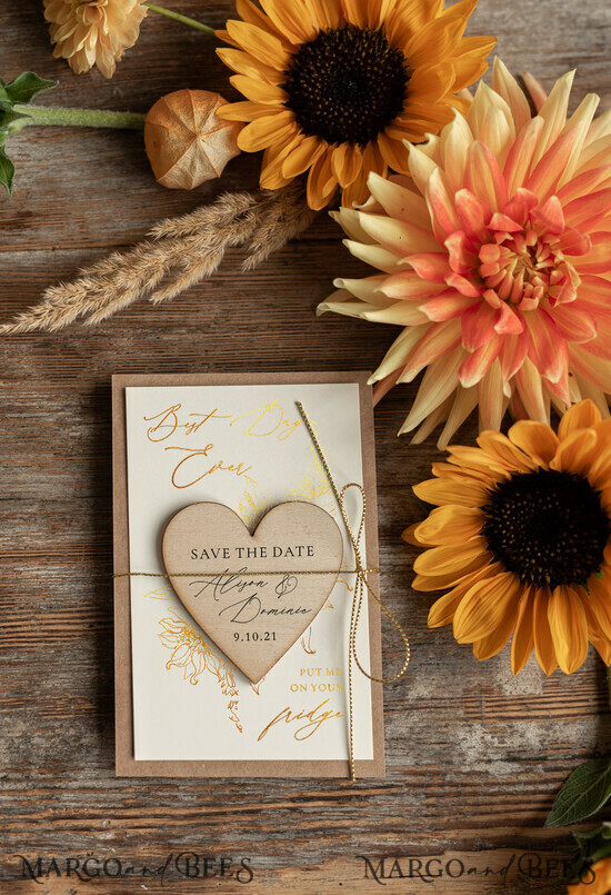 SAVE THE DATES rustic boho magnets Affordable Save the Date, magnet 1/goldrst/std