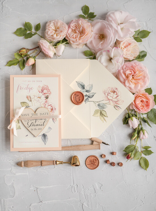 SAVE THE DATES rustic boho magnets Save the date handmade cards, Personalised Rustic Wooden Heart, ecru 02/roses/std