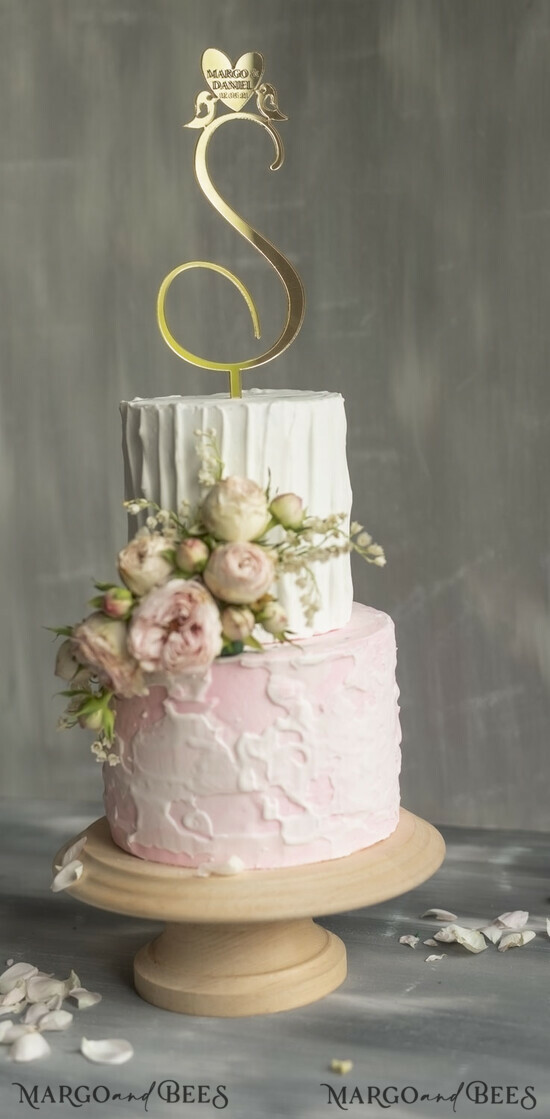 CAKE TOPPER gold wedding cake topper, gold cake topper 17/gold/CT