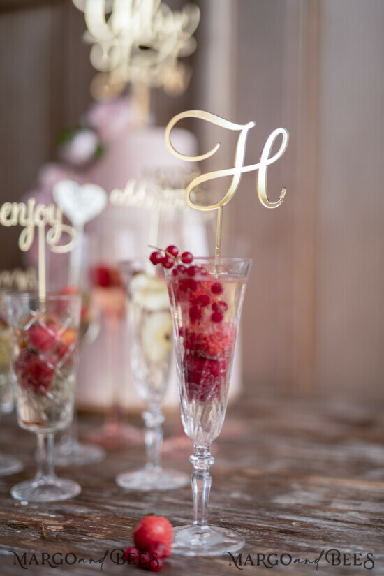 CAKE TOPPER drink toppers wedding cake topper, drink labels 9/acrylo/ST
