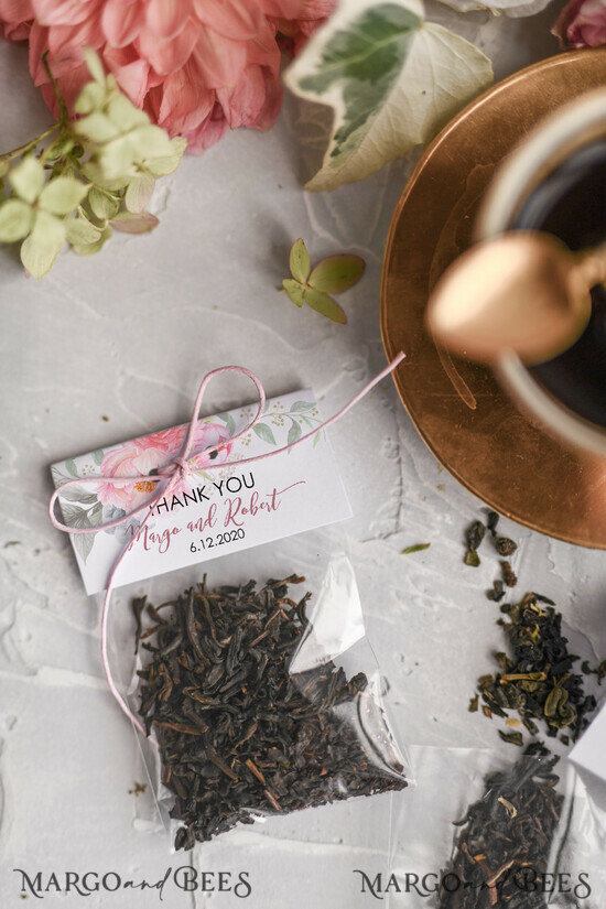 HOCHZEITSGESCHENKE Hochzeitsgeschenk Tee Beutel Gäste bevorzugen Ideen, personalisierte Teebeutel. 25/tea/te