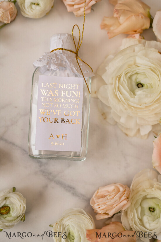 WEDDING FAVORS wedding hangover kits romantic wedding favors, hangover kit for day after 33/kit/but