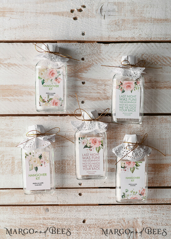 WEDDING FAVORS wedding hangover kits wedding favor, bottles for hangover kit 17/kit/but