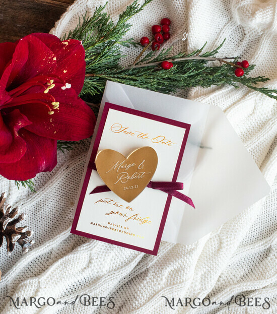 SAVE THE DATES acrylic gold magnets Wedding Save the Date card with gold magnet elegant glamorous 01/goldx/std