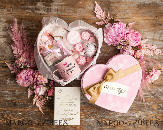 BRIDESMAID/BEST MAN BOX WILL YOU BE MY BRIDESMAID Bridesmaid Proposal  Velvet heart Box, Will You Be My Bridesmaid Gift, Will you be My Maid of Honor Proposal Gift Box Set with mug  01/KOSheart/bridesmaid