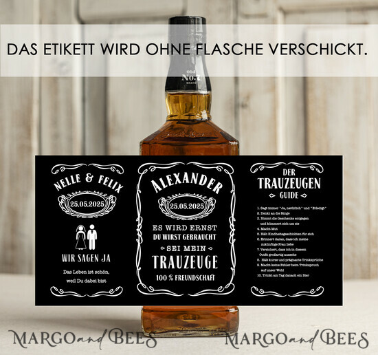 BRIDESMAID/BEST MAN BOX Trauzeuge Fragen Geschenkbox Trauzeuge Fragen Flaschenetikett Willst du meinTrauzeuge sein 01/et/debox