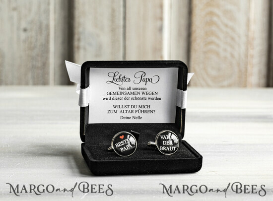 geschenk für die Eltern Papa, willst du mich zum Altar führen Manschettenknöpfe Vater der Braut 01/SpM/Bmde