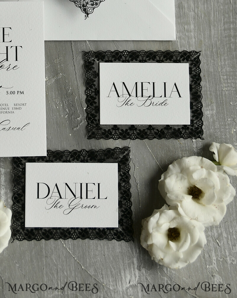 PLACE CARDS / TABLE CARDS Lace Romantic Lace ivory Wedding Place Cards, Elegant Name Tags for Your Wedding Tables, 