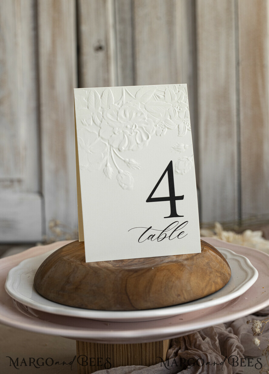 TABLE DECOR SIGNS romantic Romantic Dusty Blue Wedding Table Number With Stand, Simple Handmade Modern Floral Table Number, Minimalistic Elegant Stationery Table Décor With Flowers       