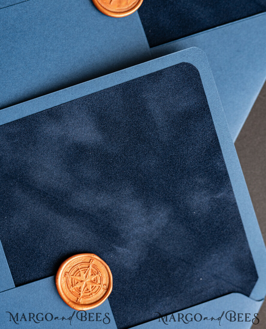WEDDING INVITATIONS Velvet Envelopes  navy envelopes for invitations with velvet liners, a7 handmade  Envelopes with velvet liner for Wedding cards