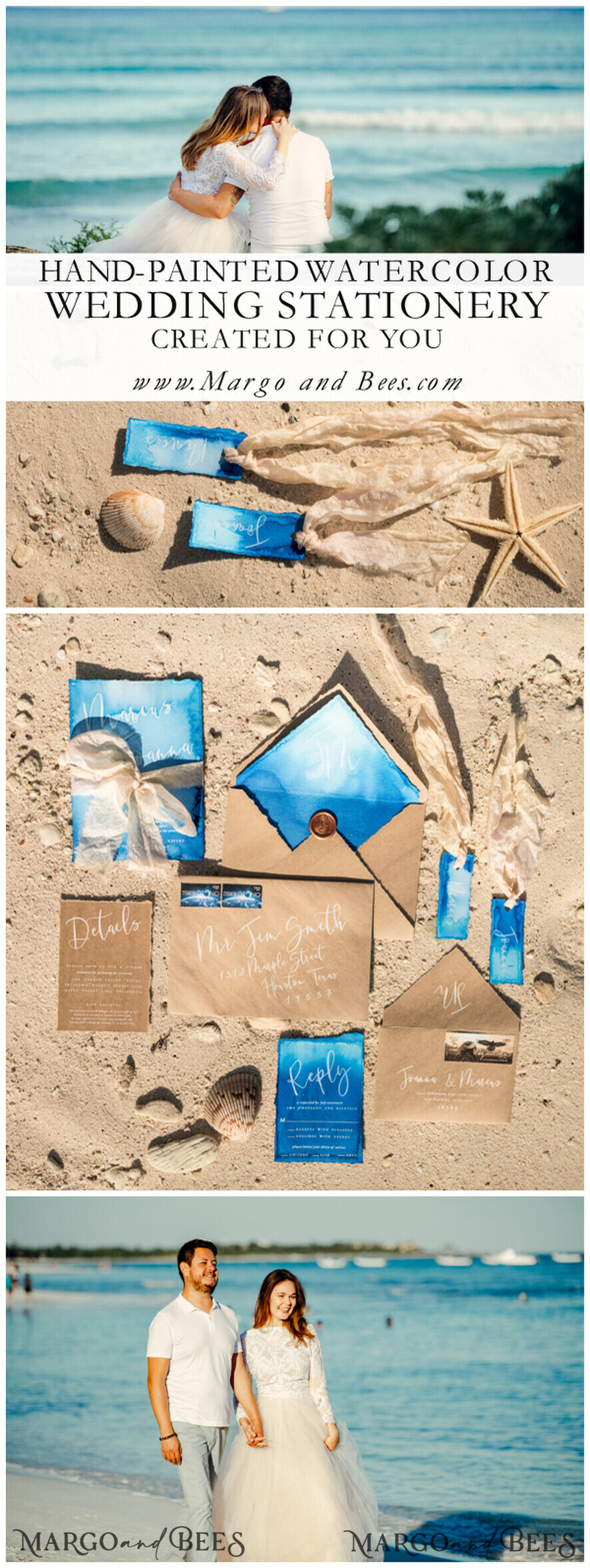 PLATZKARTEN / TISCHKARTEN  
 Boho Eleganz Bold Linie Zarte blaue Hochzeitsplatzkarten, Aquarell-Design Namensschilder mit Band, einzigartige Hochzeitsstationery, Strandhochzeit Platzkarten, dekedged benutzerdefinierte Begleitkarten.