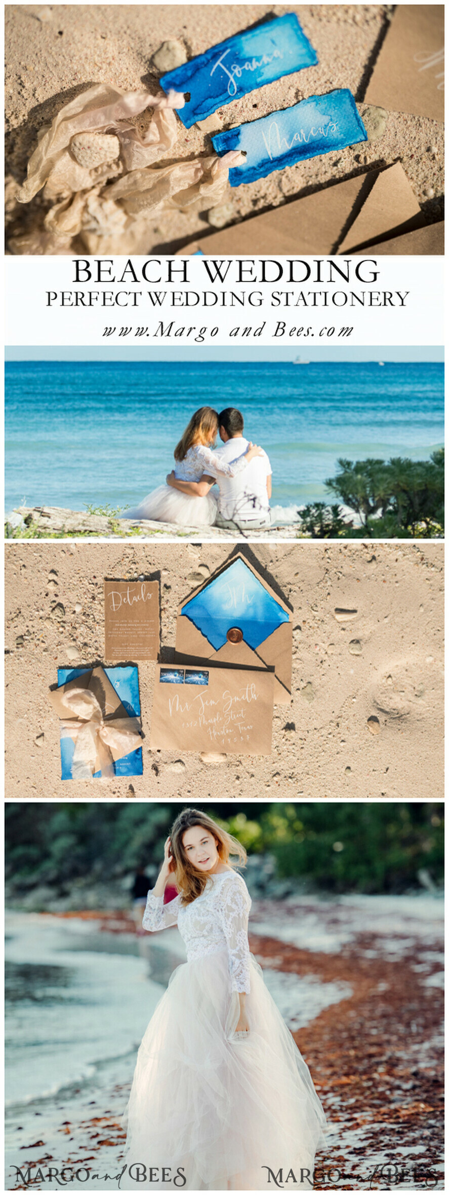 PLATZKARTEN / TISCHKARTEN  
 Boho Eleganz Bold Linie Zarte blaue Hochzeitsplatzkarten, Aquarell-Design Namensschilder mit Band, einzigartige Hochzeitsstationery, Strandhochzeit Platzkarten, dekedged benutzerdefinierte Begleitkarten.