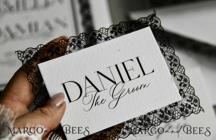 PLATZKARTEN / TISCHKARTEN  
 Spitze Romantische Spitzen-ivory Hochzeitstischkarten, elegante Namensschilder für Ihre Hochzeitstische,