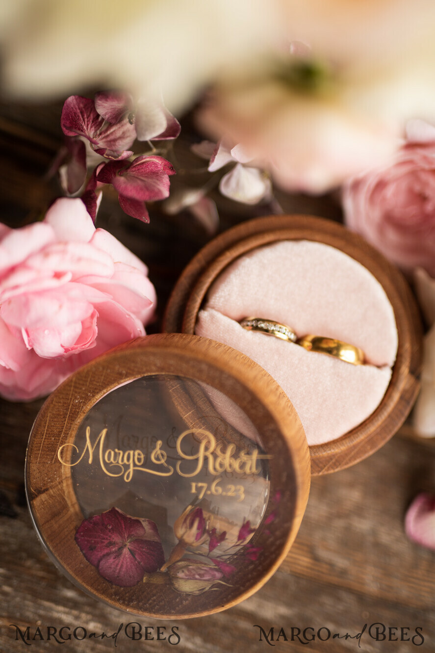 RING BEARER BOXES & PILLOWS Epoxy Wedding rings Box Personalised wedding box his and hers, rustic glam wedding ring box  • handmade ring bearer box • velvet luxury ring box